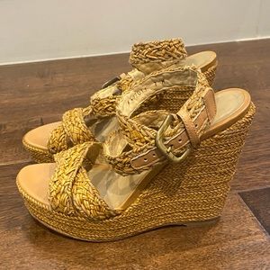 Stuart Weitzman Raffia Wedge, 7M